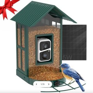 Soliom Bird Feeder w/ Camera, Solar Powered, AI Identify Species, Phone App